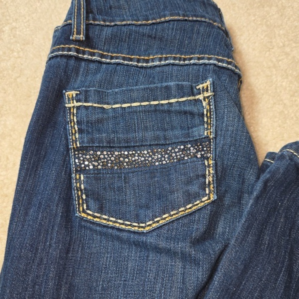 BKE Culture Women's Jeans 27L Bootcut Denim Embellished Rhinestone Pockets